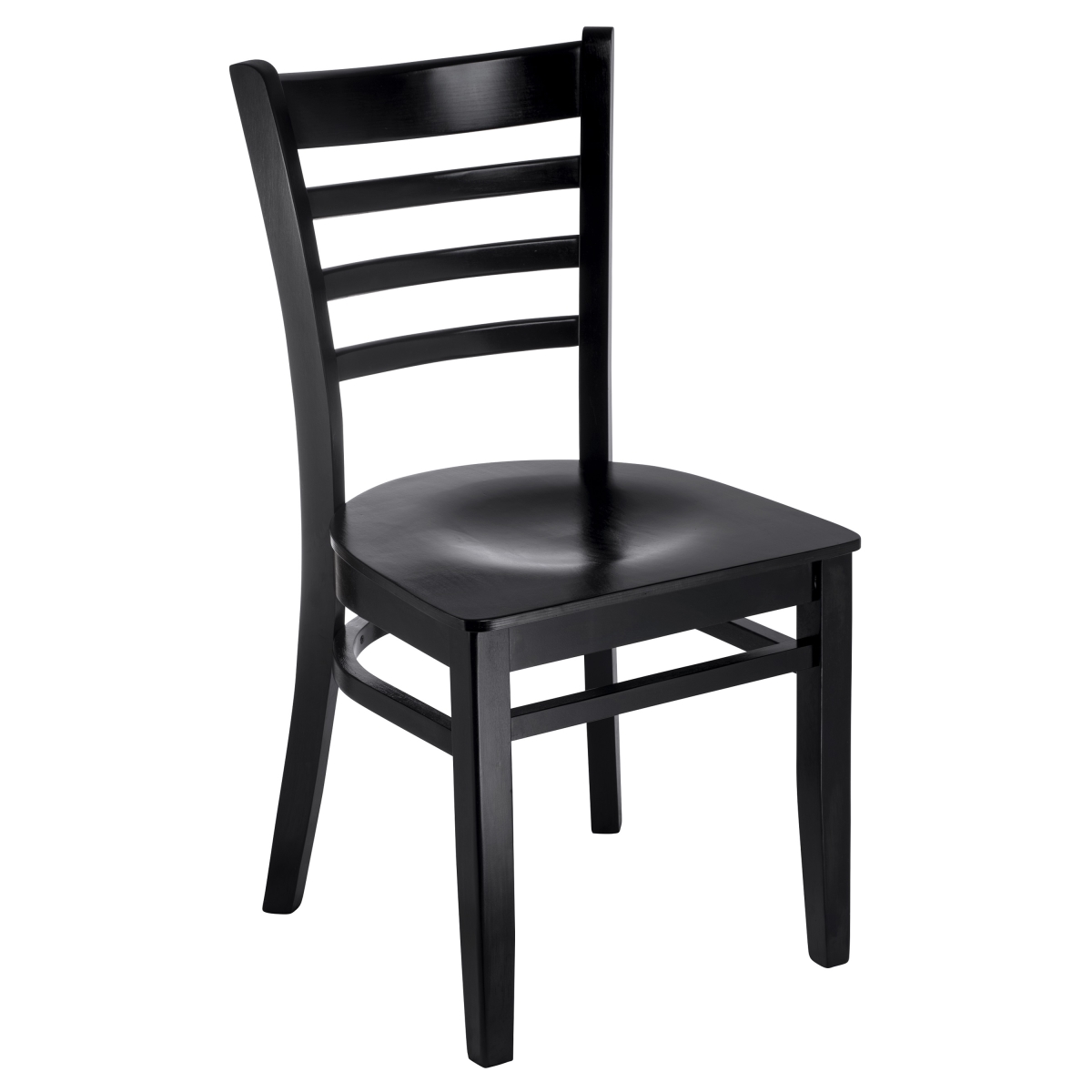 005SS-B Lindberg Solid Wood Ladder Back Side Chair - Black