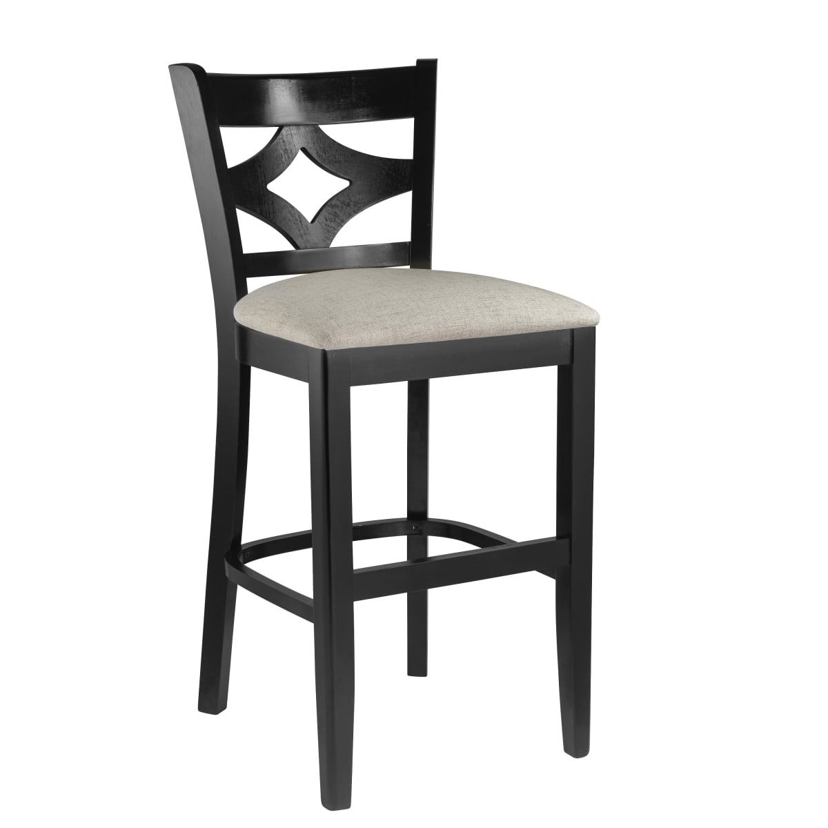 023B24-B Stahr Upholstered Counter Stool with Solid Wood Frame - Black