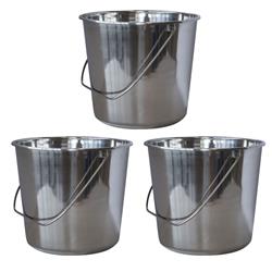 Picture of AmeriHome SSB237SET Stainless Steel Bucket Set&#44; Medium - 3 Piece