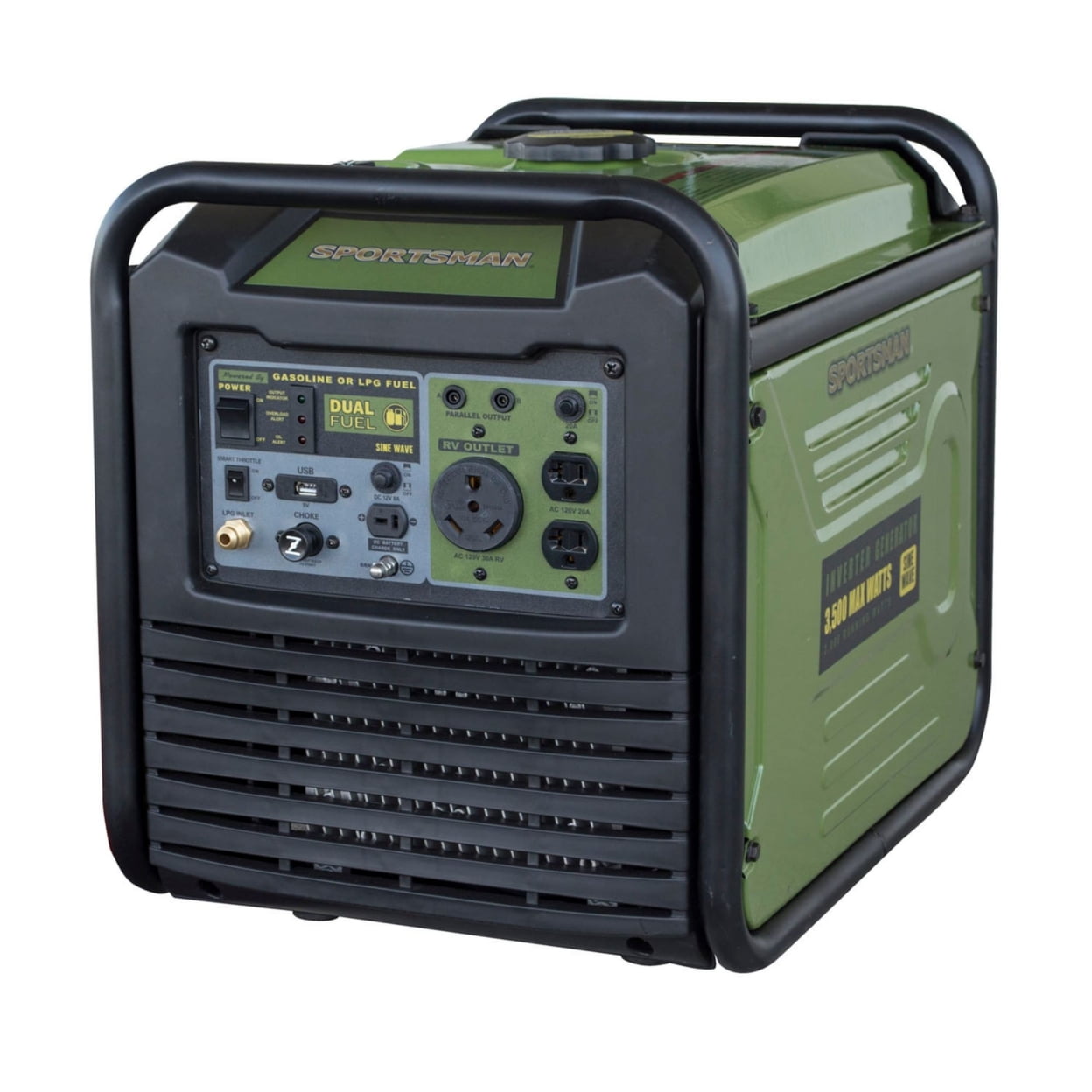 Picture of Buffalo Tools GEN3500DFI 3500W Dual Fuel Inverter Generator for Sensitive Electronics&#44; Green