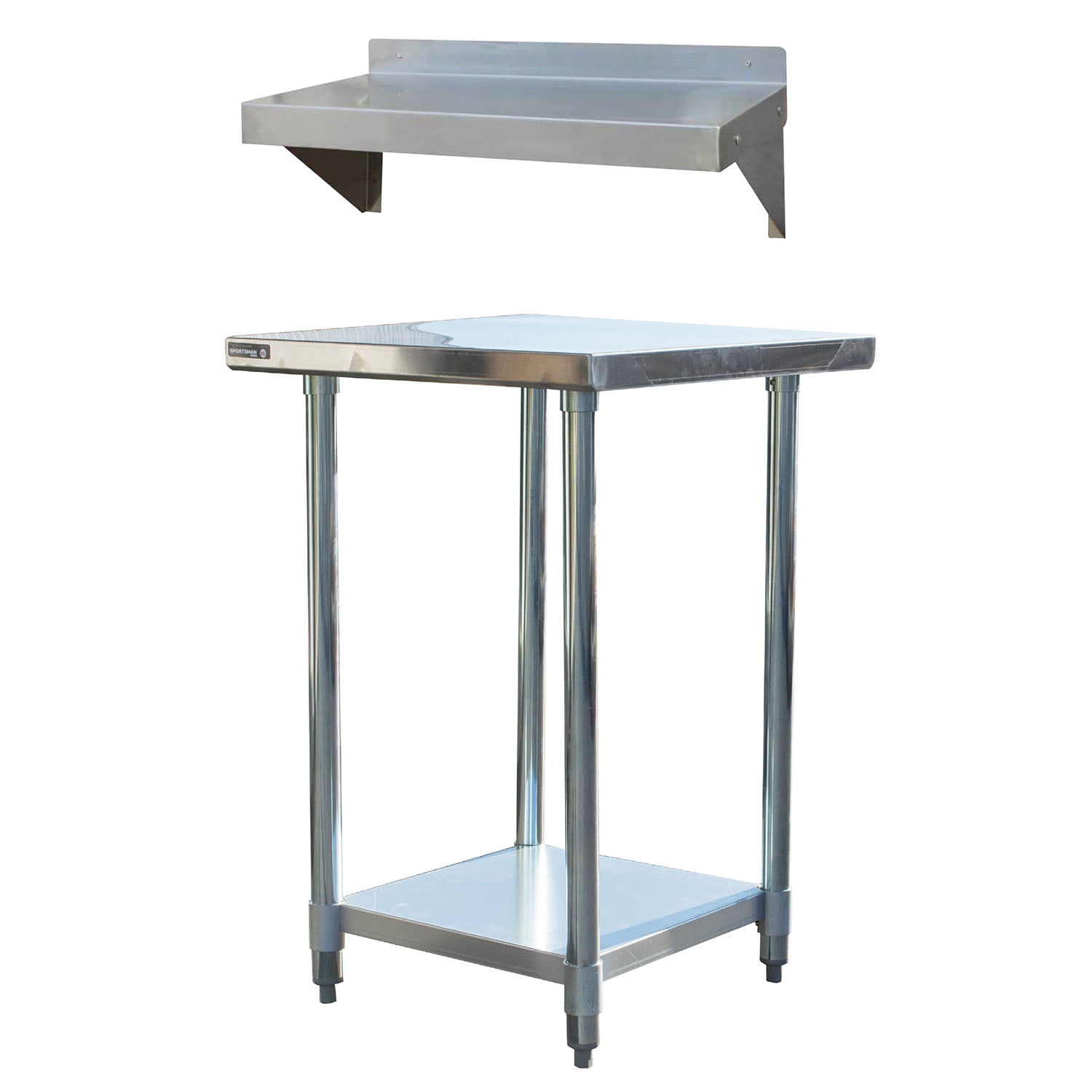 Picture of Sportsman Series SSWSET24 24 in. Stainless Steel Work Station with Workbench Table & Utility Shelf - 24 in. - Silver