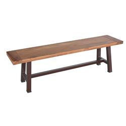 Picture of AmeriHome AWOBB63 63 in. Indoor & Outdoor Bench with Acacia Top & Metal Base&#44; Black