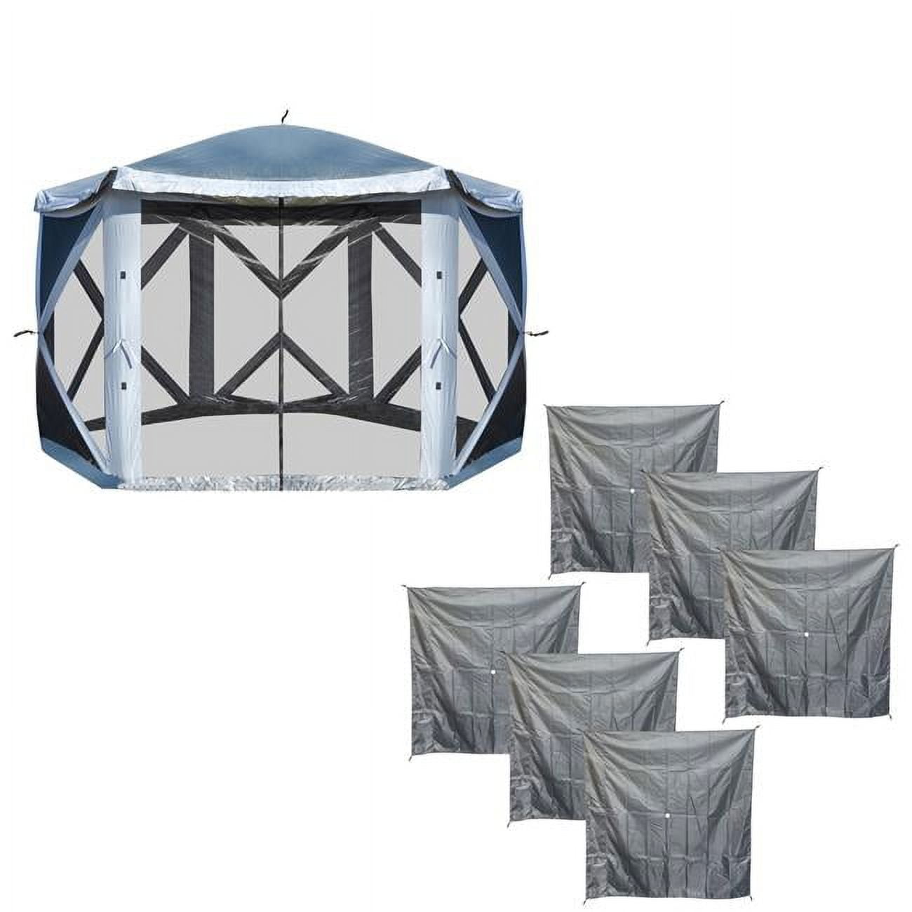 Picture of Buffalo Outdoor PUT11KIT 11 x 11 ft. Screened Pop Up Shade Tent with Solid Sides&#44; White