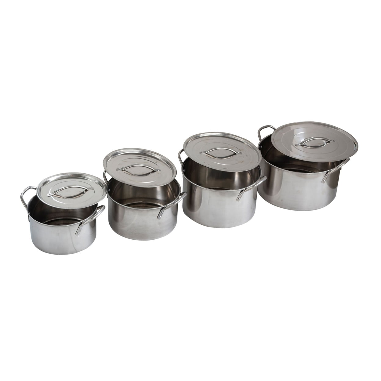 Picture of AmeriHome SSTP4 Stainless Steel Stock Pot Set, Silver - 8 Piece