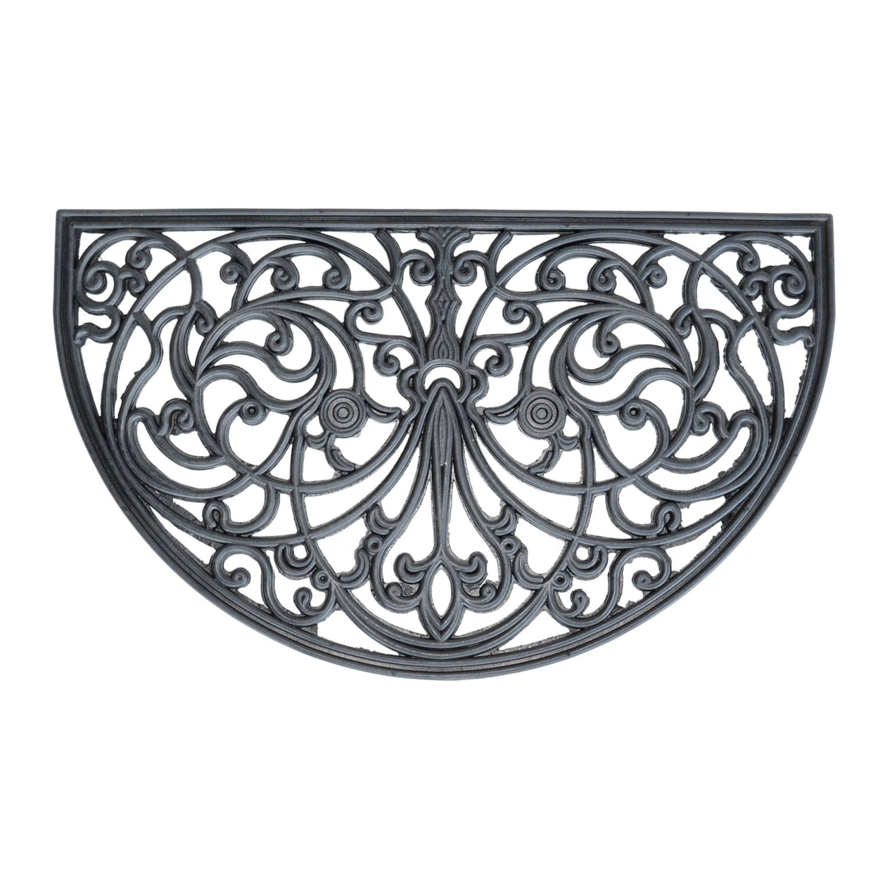 Picture of AmeriHome RMATARC 18 x 30 in. Decorative Scrollwork Arc Rubber Entry Mat&#44; Black