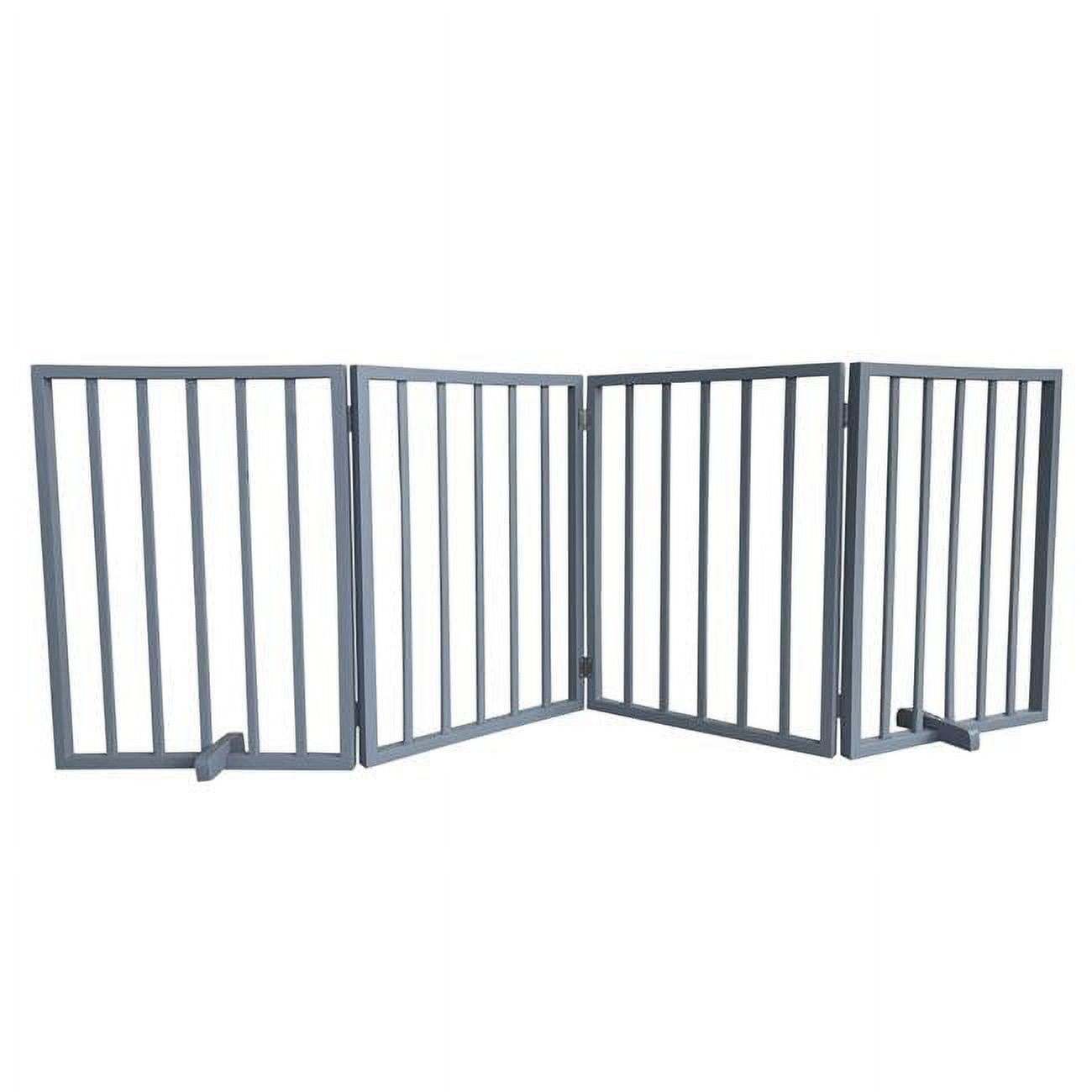 Picture of AmeriHome WFPGG4 72 in. Freestanding 4-Panel Folding Wood Pet Gate - Grey
