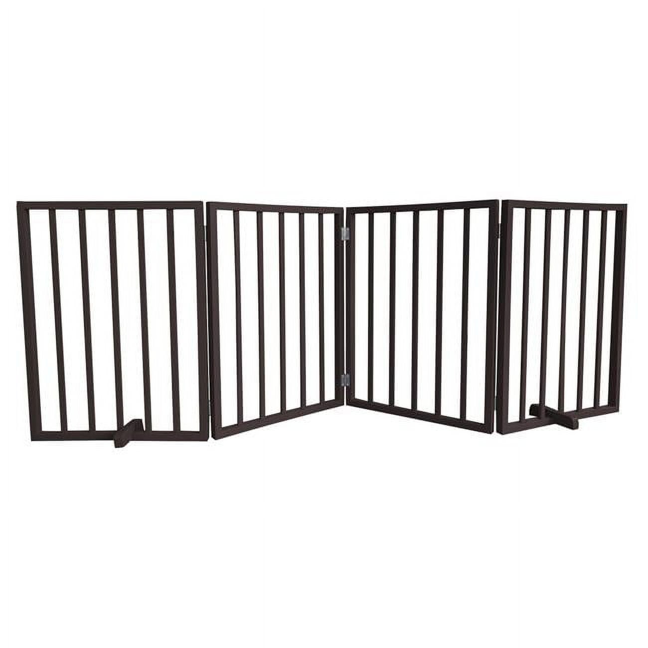 Picture of AmeriHome WFPGB4 72 in. Freestanding 4-Panel Folding Wood Pet Gate - Brown