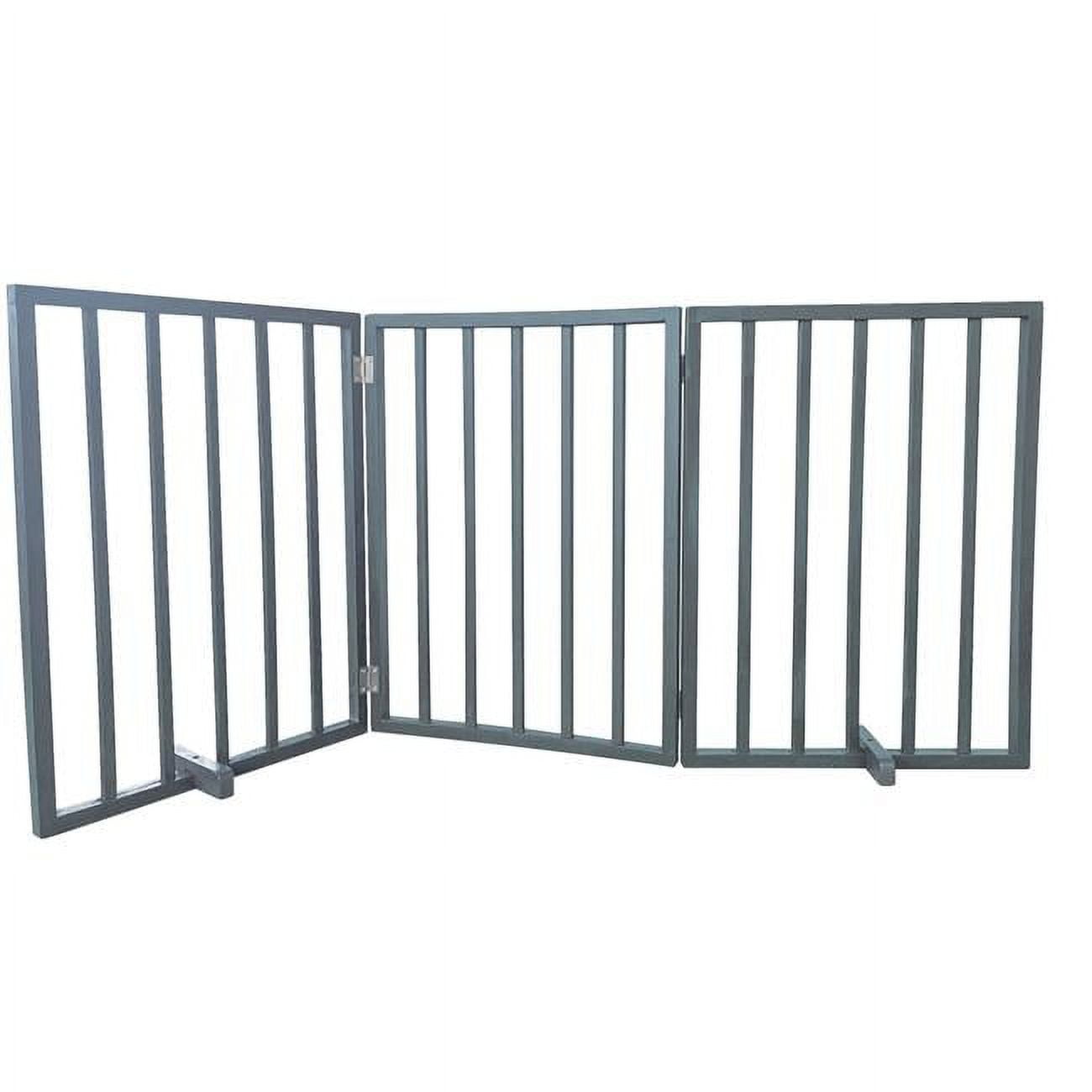 Picture of AmeriHome WFPGG3 54 in. Freestanding 3-Panel Folding Wood Pet Gate - Grey