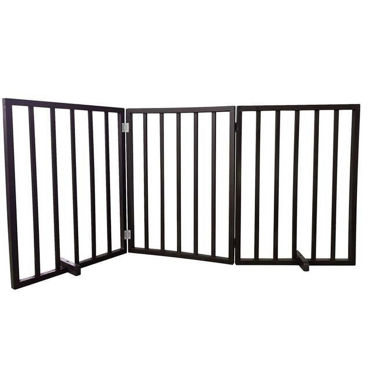 Picture of AmeriHome WFPGB3 54 in. Freestanding 3-Panel Folding Wood Pet Gate - Brown