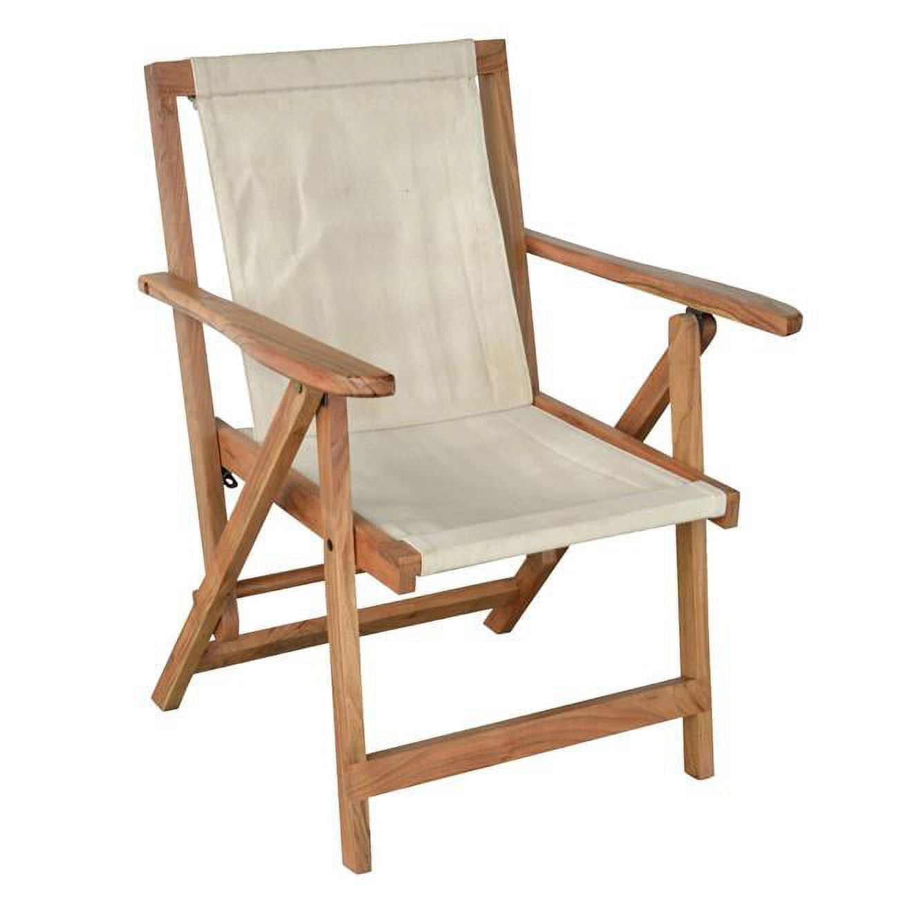 Picture of AmeriHome AWFDC Acacia & Canvas Folding Arm Chair&#44; Brown & Natural