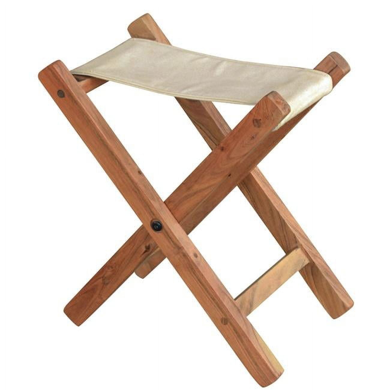 Picture of AmeriHome AWFFRS Acacia & Canvas Folding Stool&#44; Brown & Natural