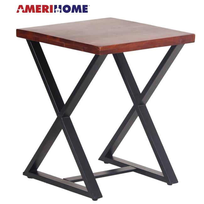Picture of AmeriHome AWCLET Acacia Cross Leg Side Table&#44; Brown & Black