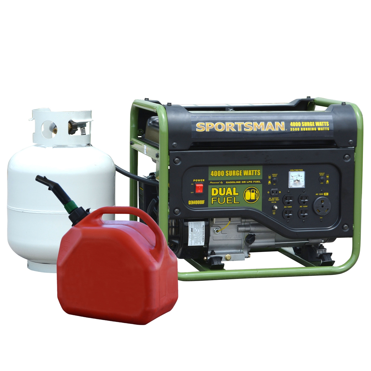 GEN4DFWKIT  4000 Surge Watt Dual Fuel Generator with Wheel/Handle Kit