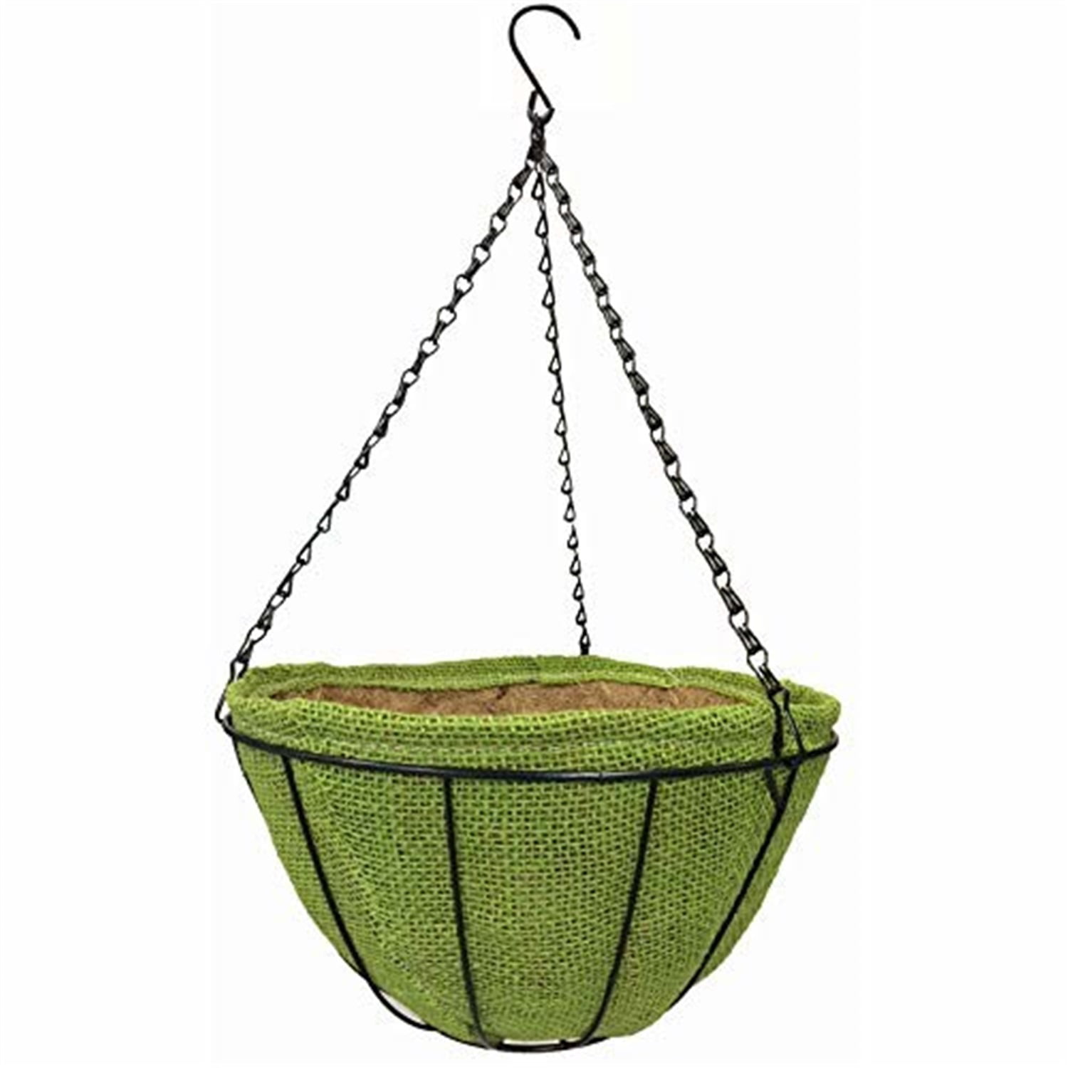 Picture of Gardener Select GSALDJ214 14 in. Jute Hanging Basket with Coco Liner&#44; Green