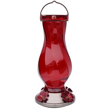 Picture of Griffin Products FOFHB0799D 29 oz Red Hand-Blown Glass Hummingbird Feeder