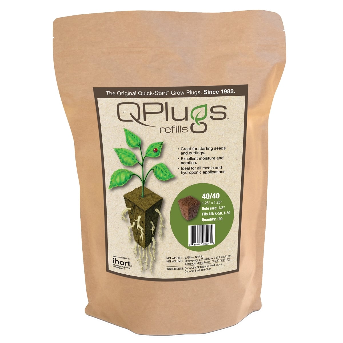 BQ162SSUP100 QPlug 40-40 Stabilized Rooting Media - 100 Count