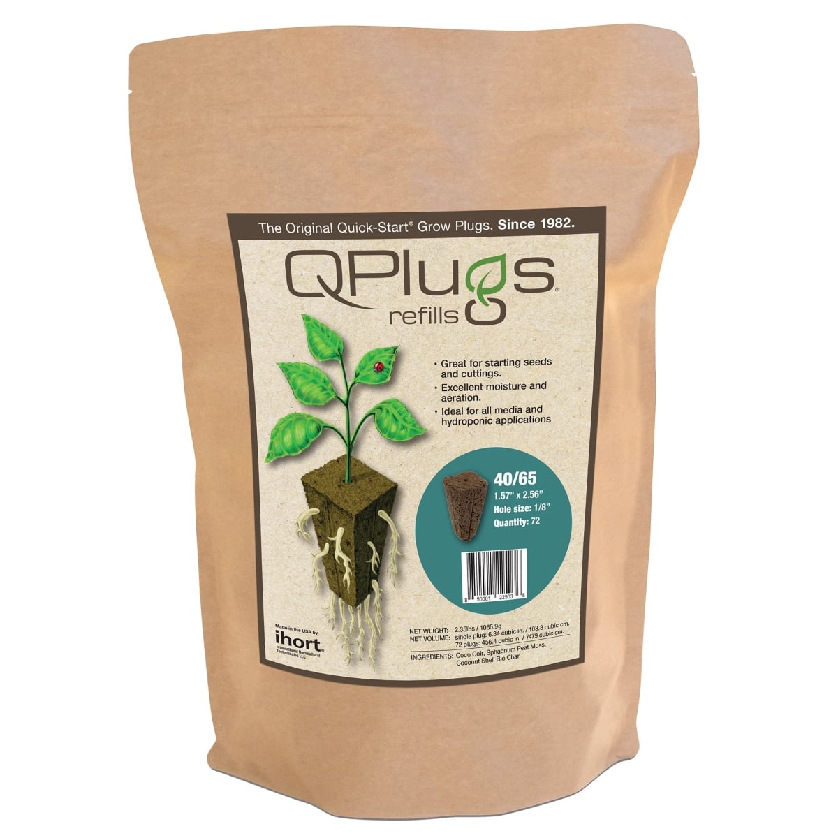 BQ162PSUP72 QPlug 40-40 Stabilized Rooting Media - 72 Count