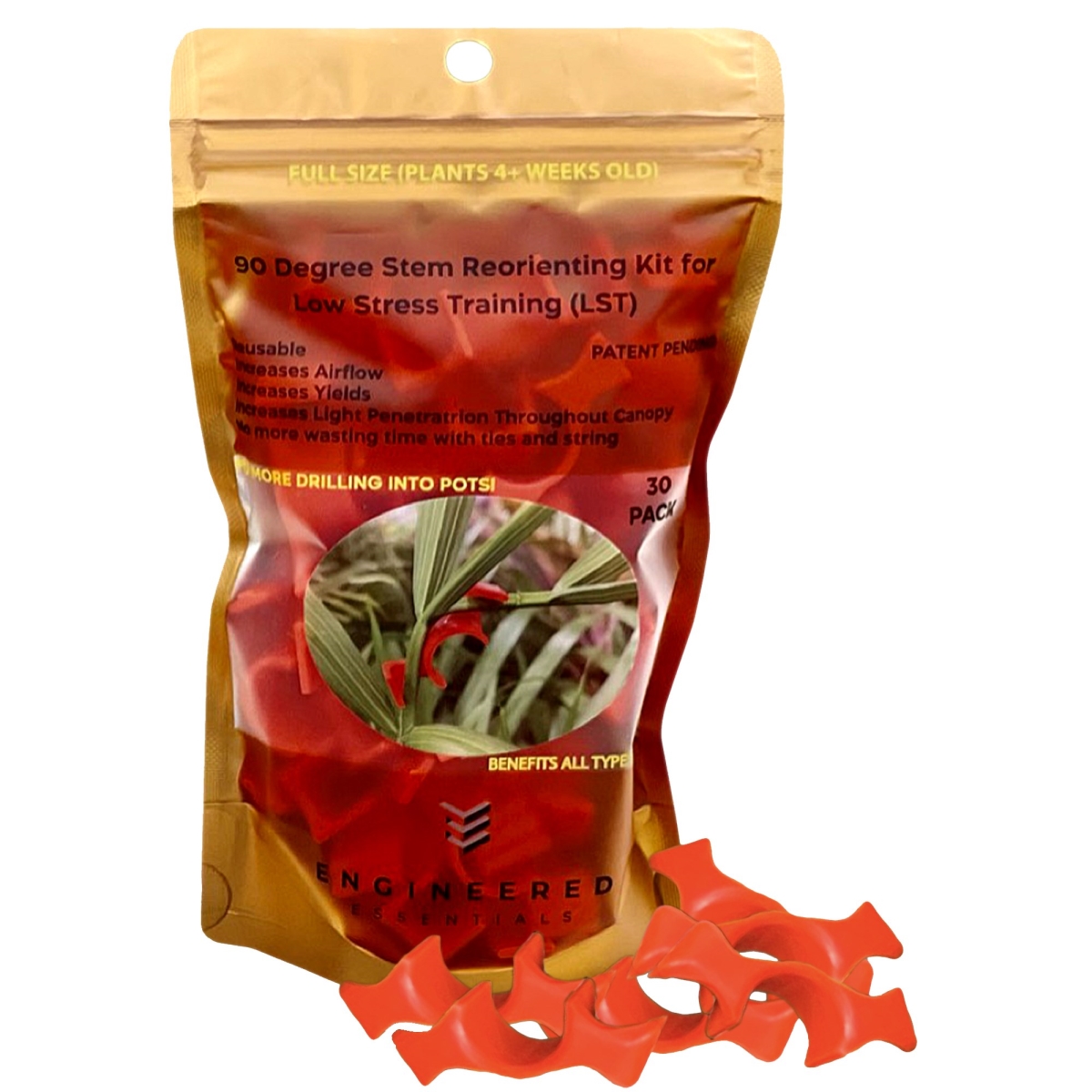 ENE1000 Engineered Essentials LST Plant Benders Kit, Orange - Small - Pack of 30