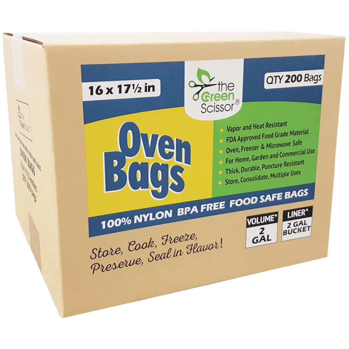 16 x 17.5 in. Scissor Oven Bags - 200 Per Box