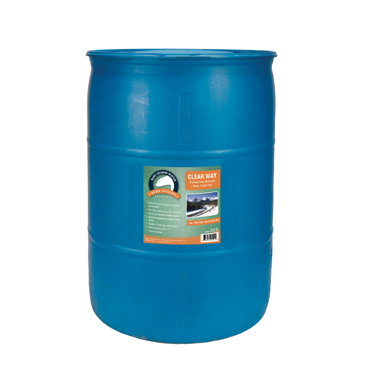 POACE-30D Clear Way Non Chloride Potassium Acetate 30 gallon drum