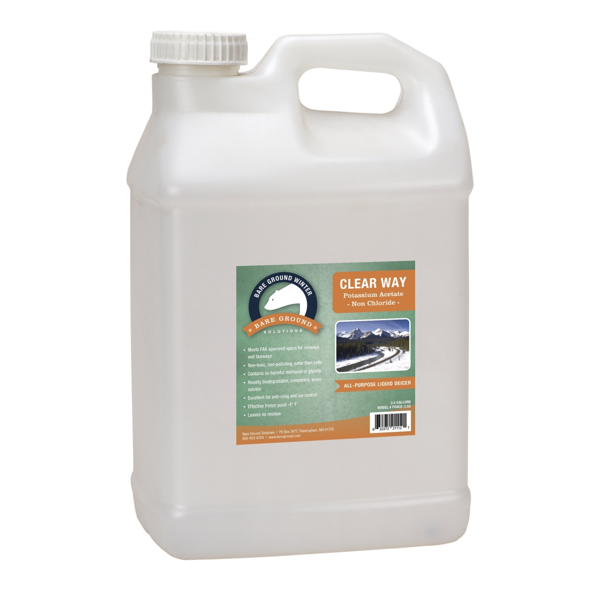 POACE-2.5G Clear Way Non Chloride Potassium Acetate 2.5 gallon