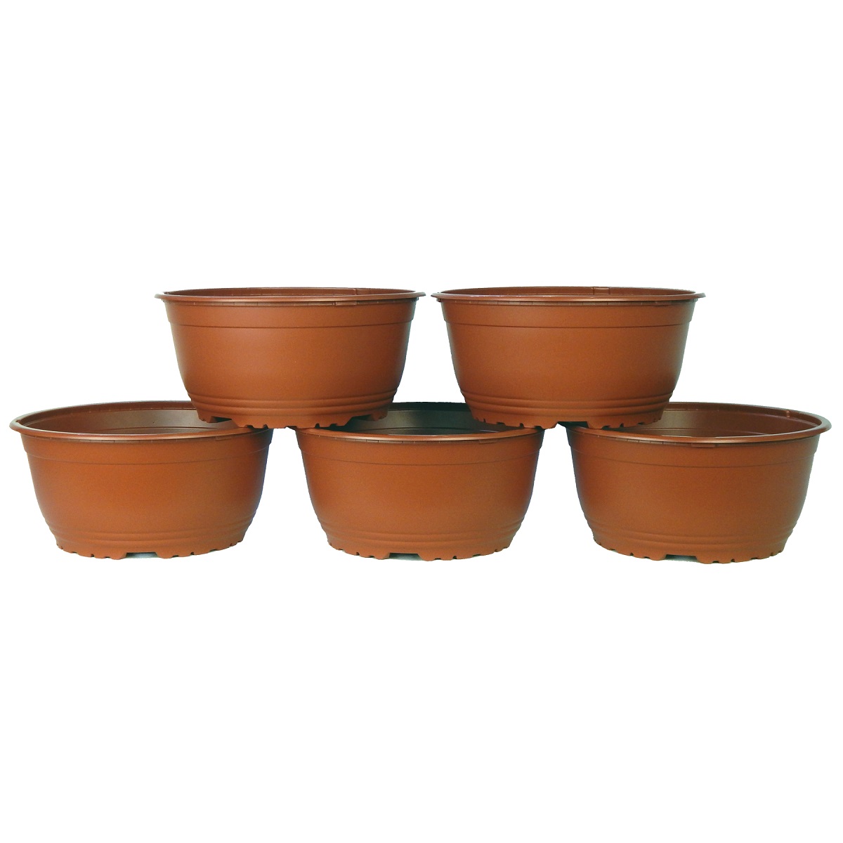 VSA219245 8 in. Round Plastic Bowl Planter - Terracotta - Pack of 5