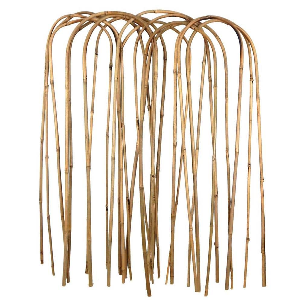 Bamboo U Trellis Hoop Stakes - Natural Brown - 30 in. - Pack of 14 - Durable Support