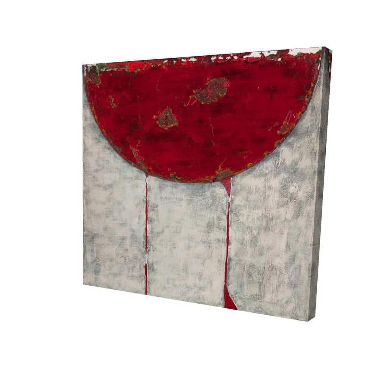 8 x 8 in. Red Half Circle-Print on Canvas