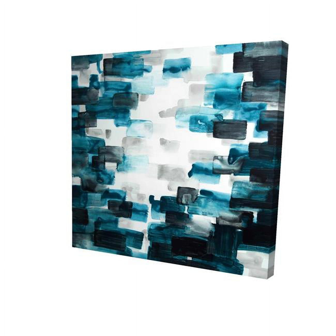 8 x 8 in. Turquoise & Grey Squares-Print on Canvas