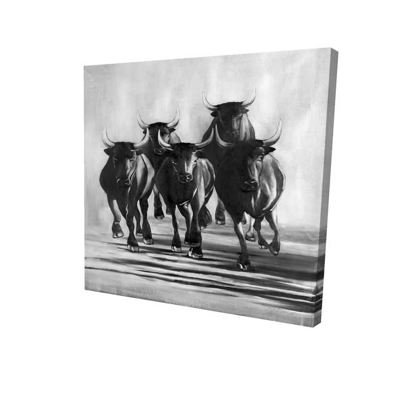 8 x 8 in. Group of Bulls At Galops-Print on Canvas