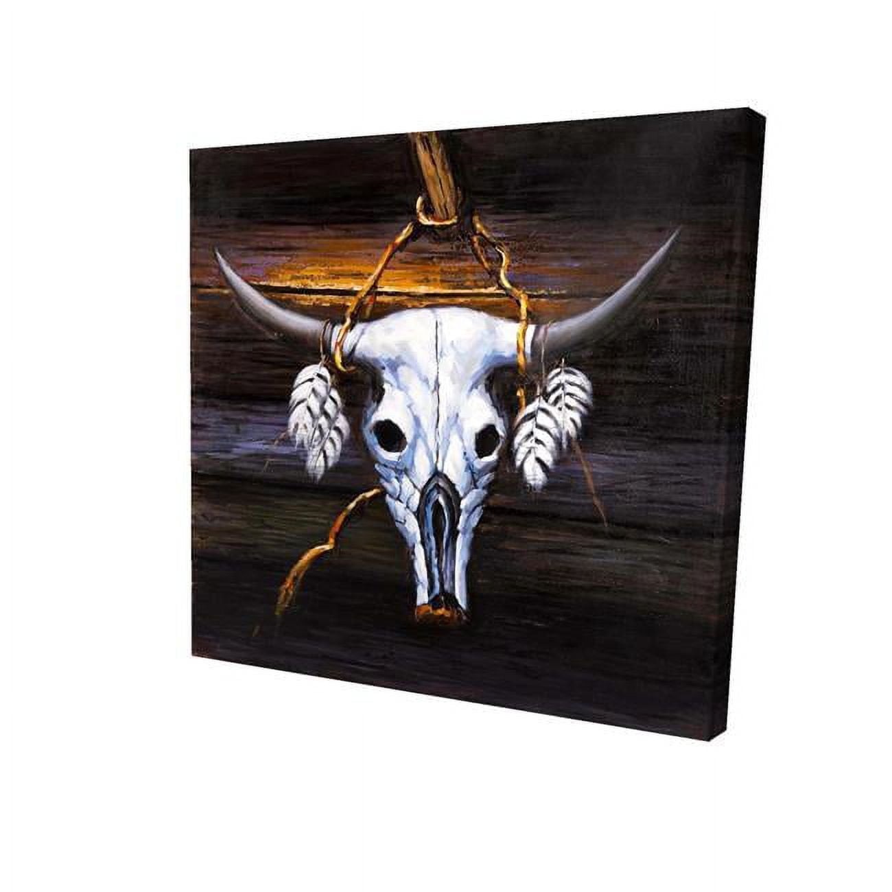 8 x 8 in. Hanged Bull Skull-Print on Canvas