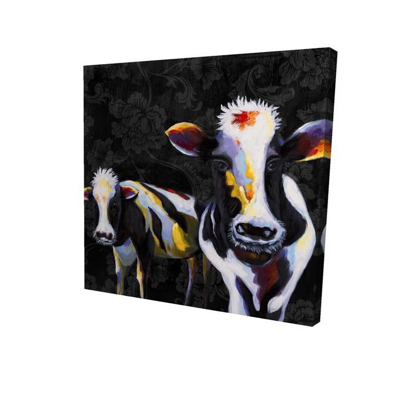 8 x 8 in. Two Funny Cows Victorian-Print on Canvas