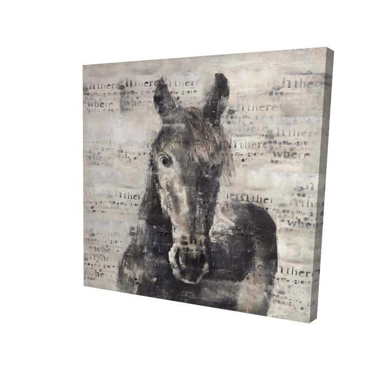 8 x 8 in. Abstract Horse with Typography-Print on Canvas