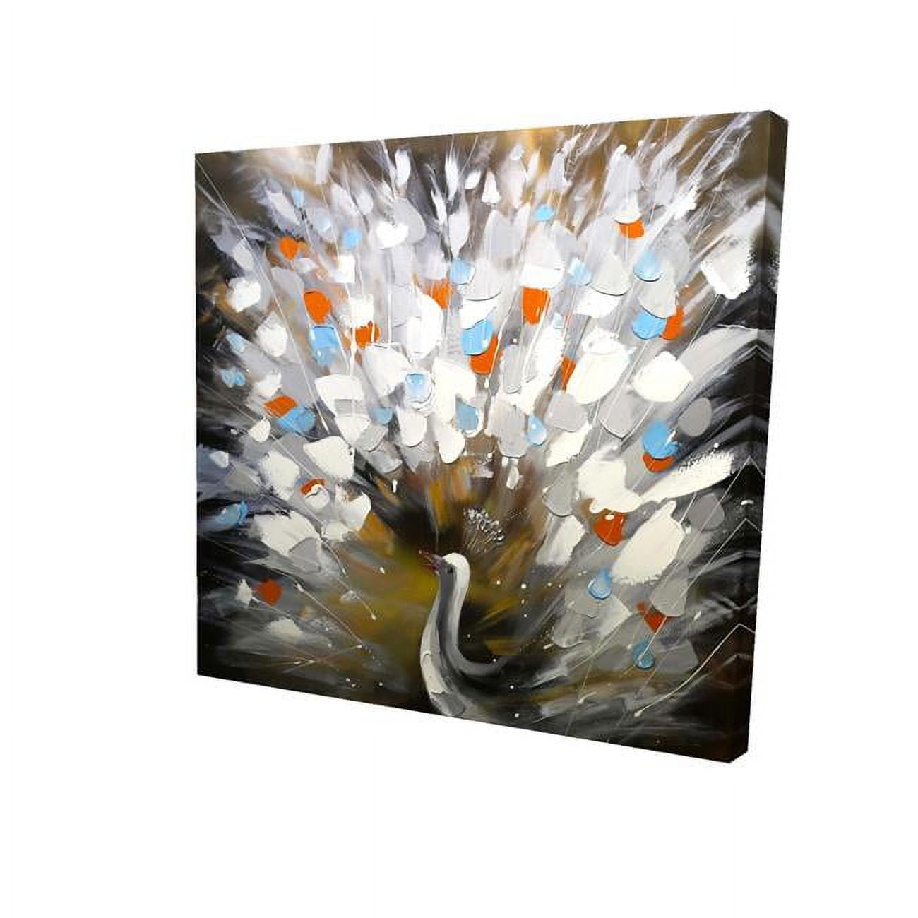 8 x 8 in. Abstract Color Spotted Peacock-Print on Canvas