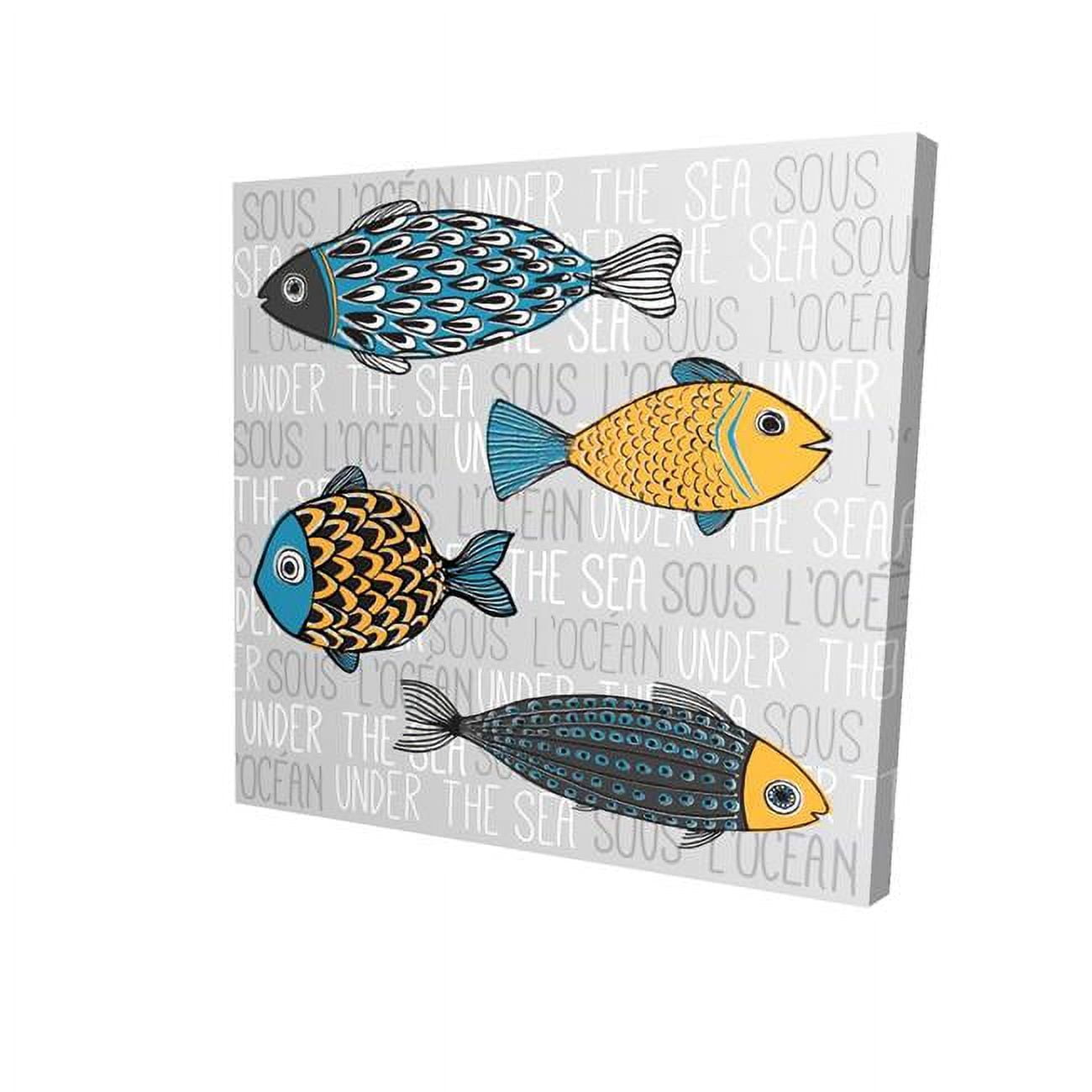 8 x 8 in. Illustration of Nautical Fish-Print on Canvas