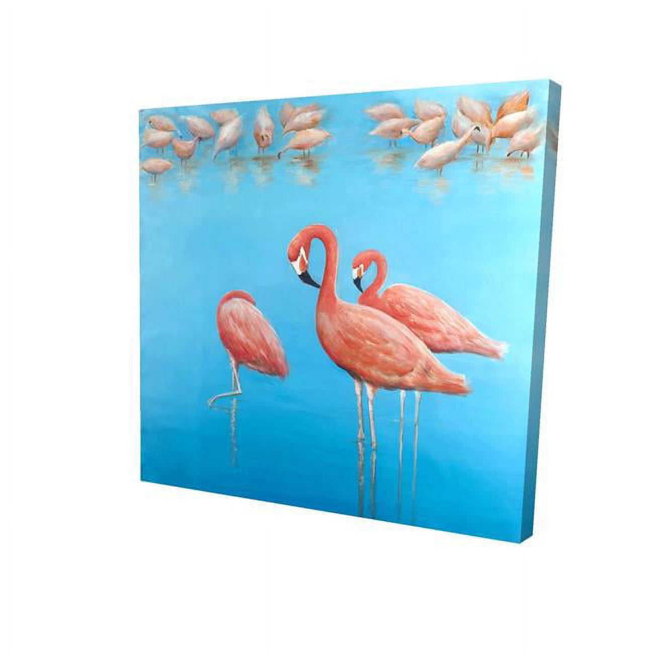 8 x 8 in. Group of Flamingos-Print on Canvas