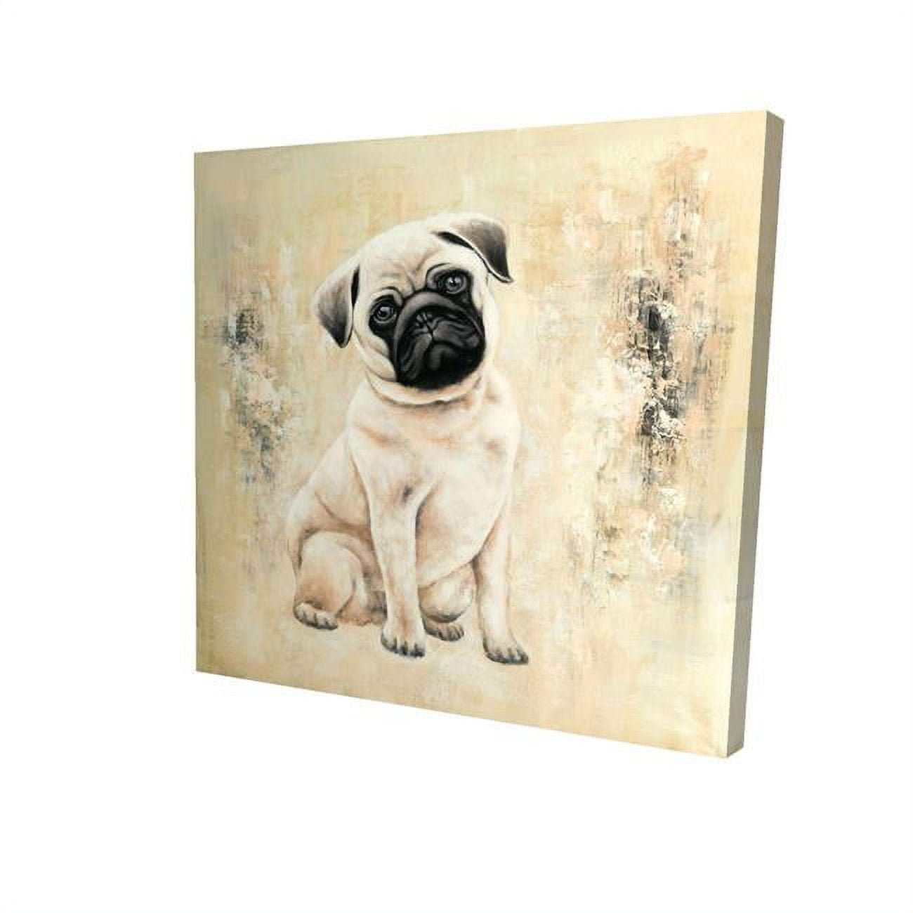 8 x 8 in. Small Pug Dog-Print on Canvas