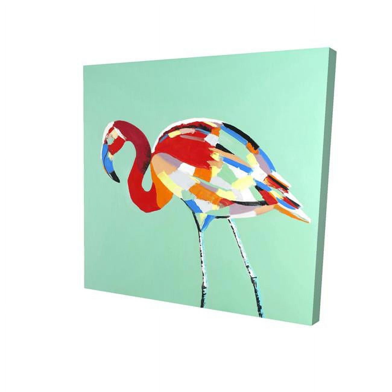 8 x 8 in. Multicolored Flamingo-Print on Canvas