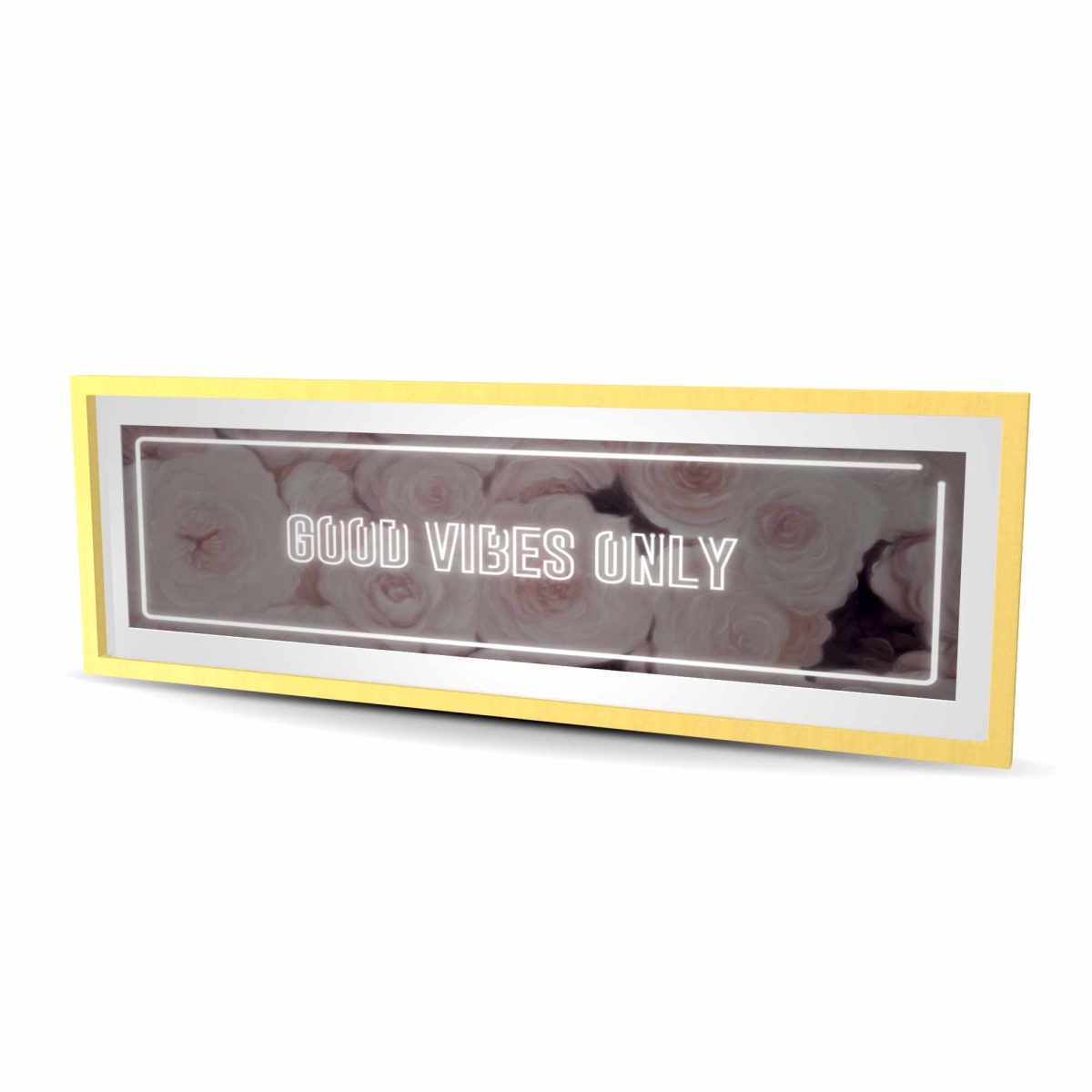 C1FM2060YBPBRV 20 x 60 in. Good Vibes Only - Roses - Framed Matted Print Wall Art for Home Decor