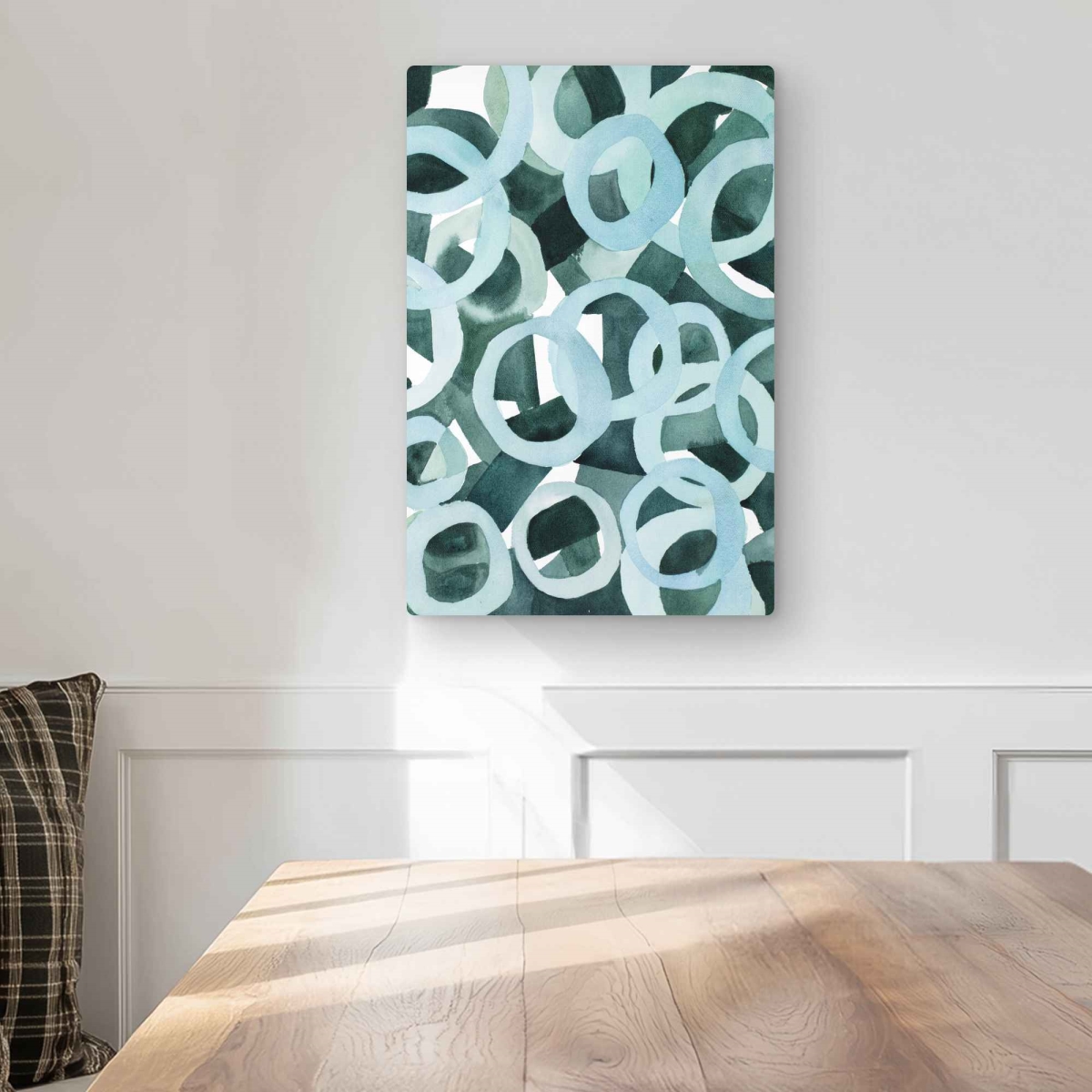 C1MP12181PZRC1 12 x 18 in. Abstract Rings - Illustrative Neo Mint Metal Print Wall Art for Decor