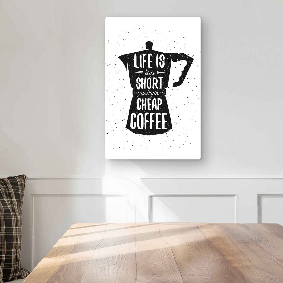 C1MP12181OA6T7 12 x 18 in. Life & Coffee - Metal Print Wall Art for Kitchen Home Decor