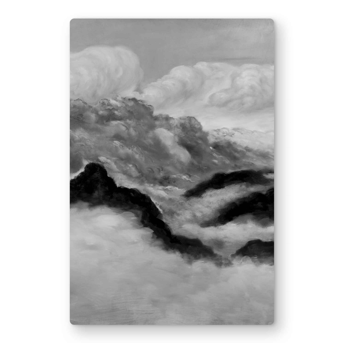 C1MP121824YIZO 12 x 18 in. Gray Clouds - Bathroom Monochrome Metal Print Wall Art for Home Decor