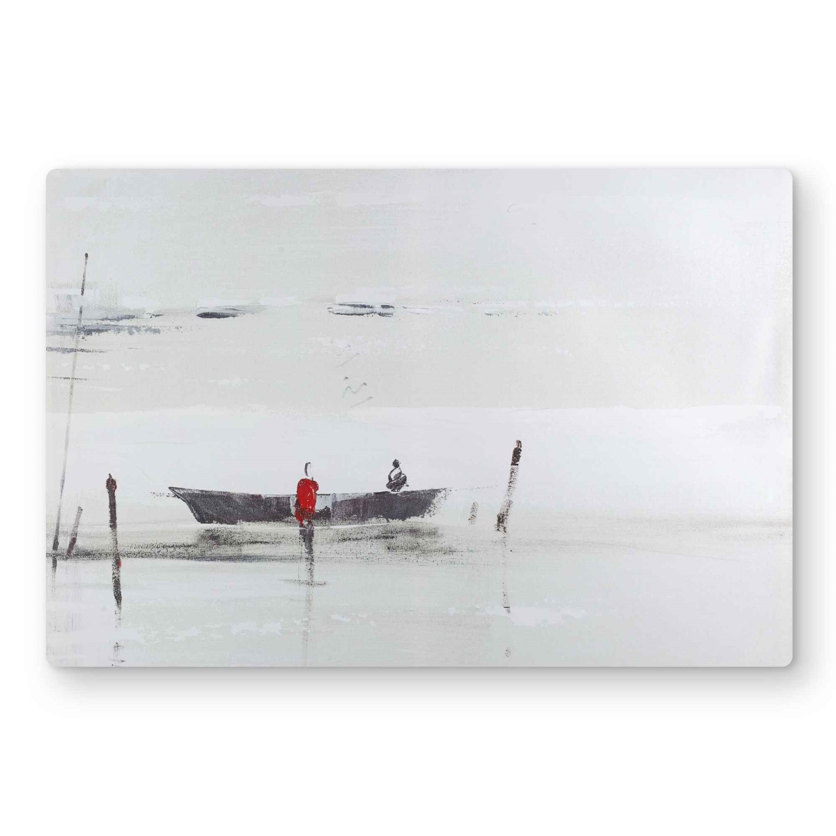 C1MP121827WA0O 12 x 18 in. Minimalist Boat on the Lake Wall Art - Modern Metal Print