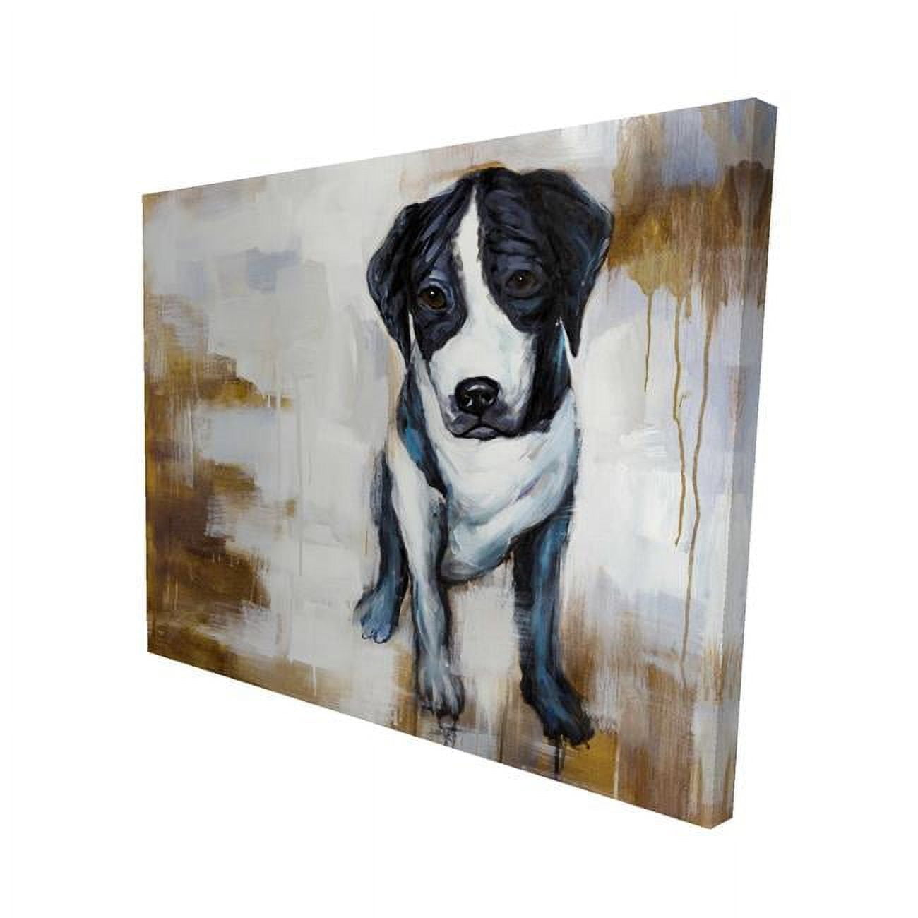 8 x 10 in. Sitting Dog-Print on Canvas