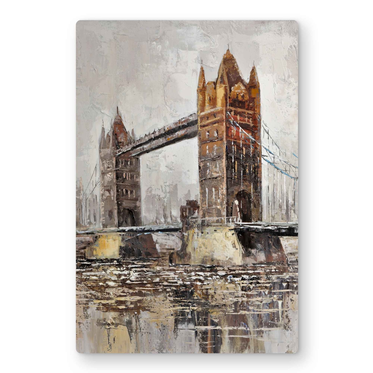 C1MP1218D5GDXA 12 x 18 in. London Tower Bridge Metal Print Wall Art - Scenic Home Decor Art