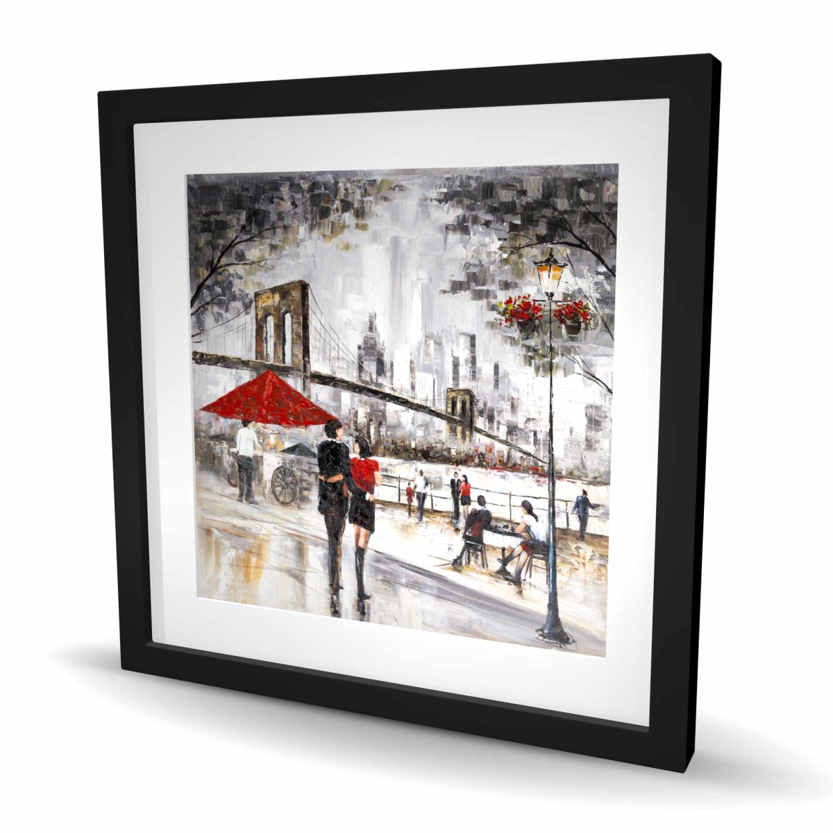 C1FM2424NGGI2K 24 x 24 in. Couple In York City - Office Man Framed Matted Print Wall Art