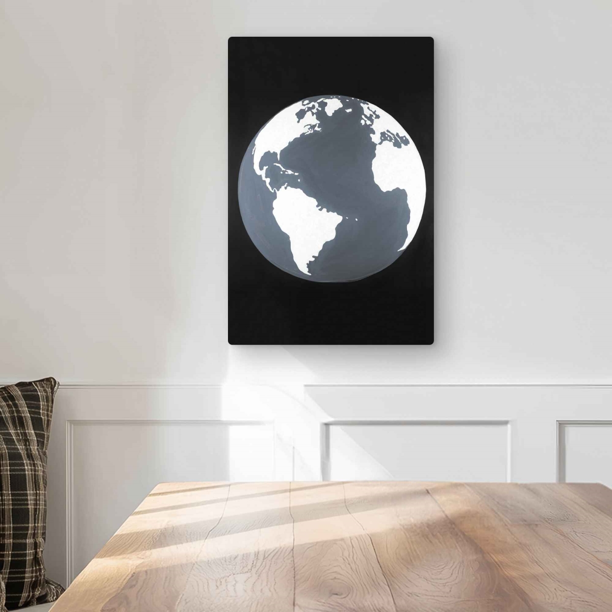 C1MP1218DFBHU7 12 x 18 in. Earth Satellite View Wall Art - White Galaxy Metal Print