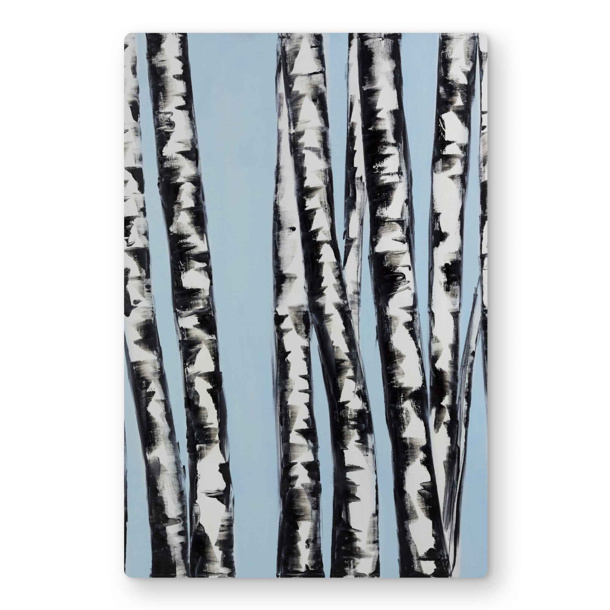 C1MP1218DWLP8F 12 x 18 in. Pastel Birches - Bedroom Blue Metal Print Wall Art for Home Decor