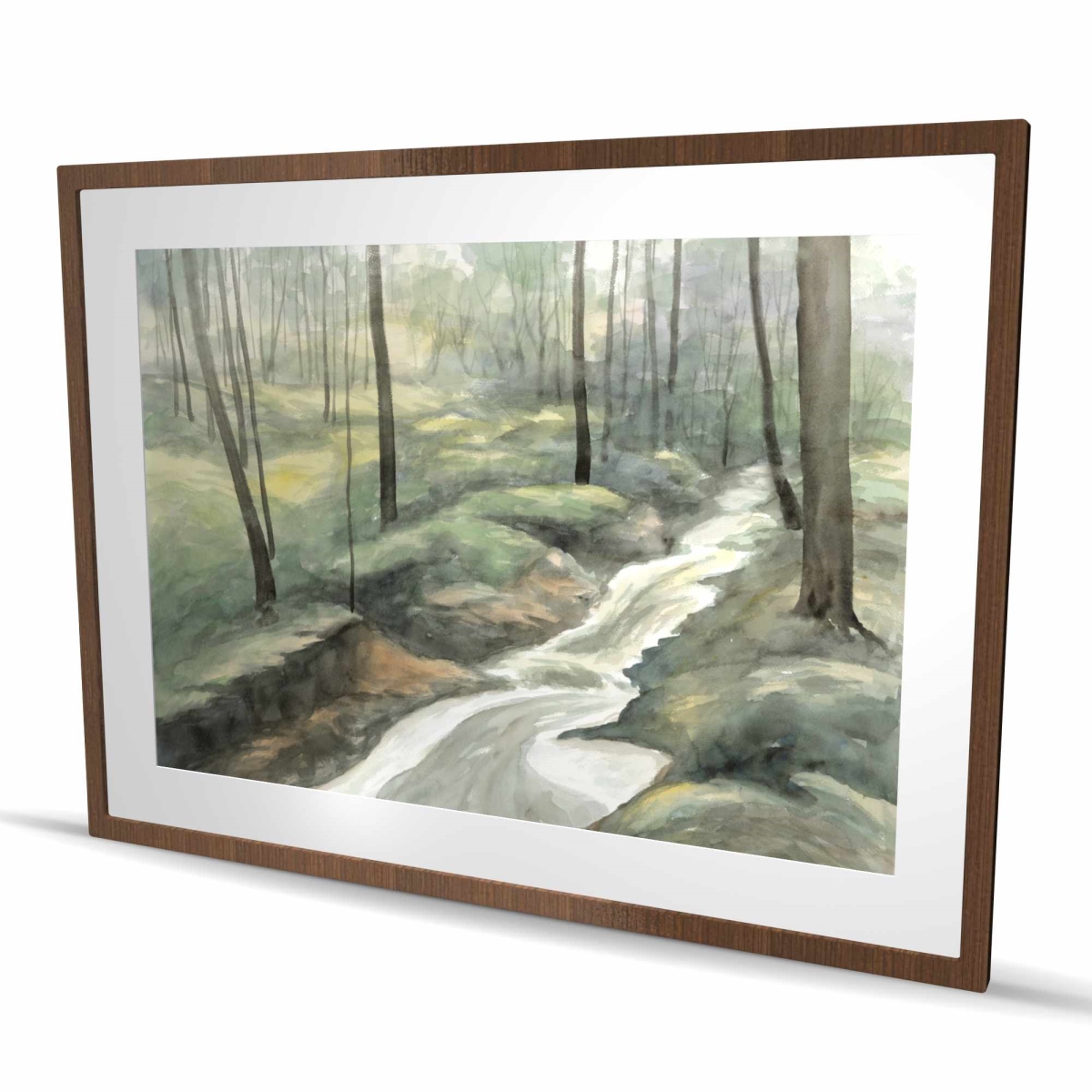 C1FM3648DME0YO 36 x 48 in. Waterfall - Seasons Waves Framed Matted Print Wall Art - Home Decor