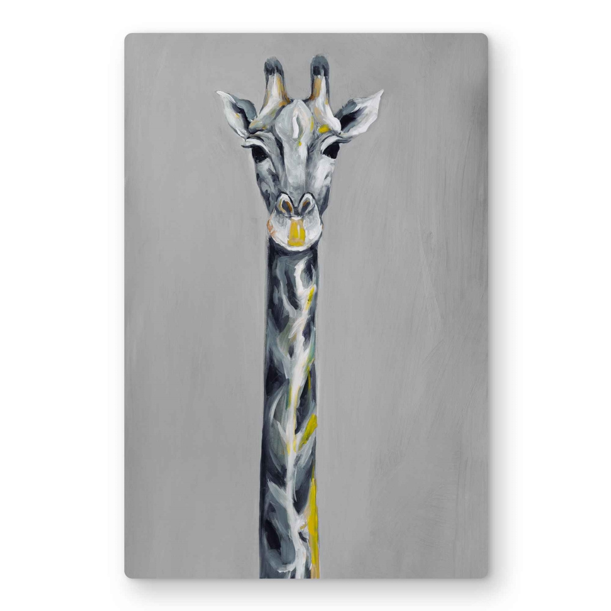C1MP1218JPR5SJ 12 x 18 in. Steel Blue Giraffe - Gray Metal Print Wall Art for Home Decor